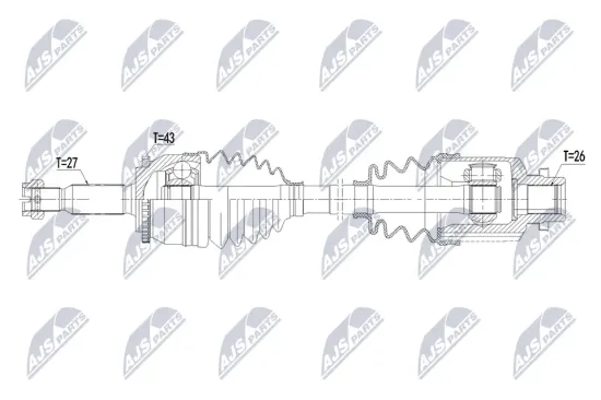 Antriebswelle Vorderachse links NTY NPW-MS-128 Bild Antriebswelle Vorderachse links NTY NPW-MS-128