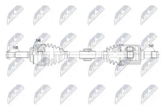 Antriebswelle Vorderachse links NTY NPW-MS-129 Bild Antriebswelle Vorderachse links NTY NPW-MS-129