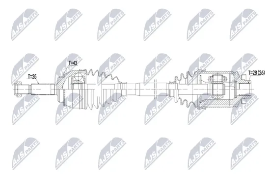 Antriebswelle Vorderachse rechts NTY NPW-MS-130 Bild Antriebswelle Vorderachse rechts NTY NPW-MS-130