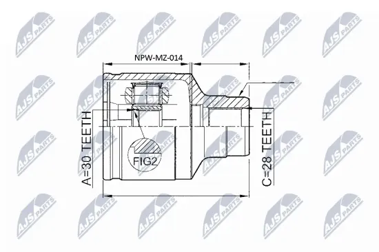 Gelenksatz, Antriebswelle getriebeseitig NTY NPW-MZ-014 Bild Gelenksatz, Antriebswelle getriebeseitig NTY NPW-MZ-014