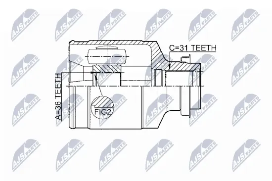 Gelenksatz, Antriebswelle Vorderachse rechts NTY NPW-MZ-046 Bild Gelenksatz, Antriebswelle Vorderachse rechts NTY NPW-MZ-046