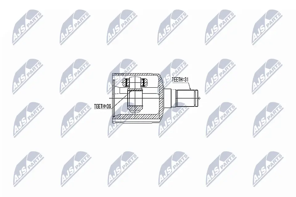 Gelenksatz, Antriebswelle Vorderachse links getriebeseitig NTY NPW-MZ-047