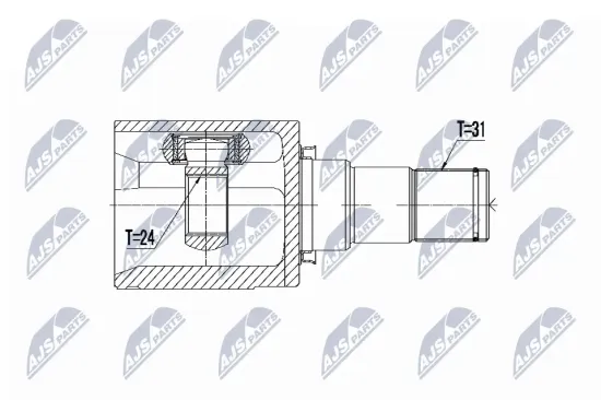 Gelenksatz, Antriebswelle getriebeseitig Vorderachse links NTY NPW-MZ-049 Bild Gelenksatz, Antriebswelle getriebeseitig Vorderachse links NTY NPW-MZ-049