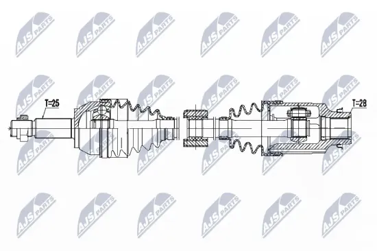Antriebswelle Vorderachse rechts NTY NPW-MZ-050 Bild Antriebswelle Vorderachse rechts NTY NPW-MZ-050