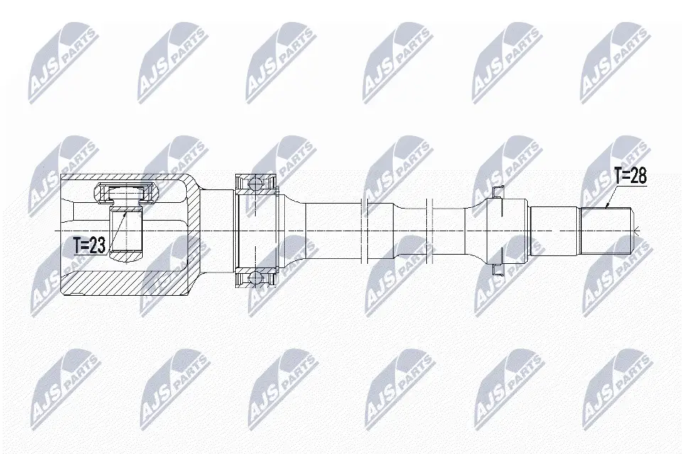 Gelenksatz, Antriebswelle getriebeseitig NTY NPW-MZ-057