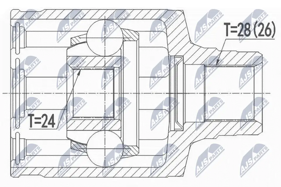 Gelenksatz, Antriebswelle Vorderachse rechts NTY NPW-MZ-065