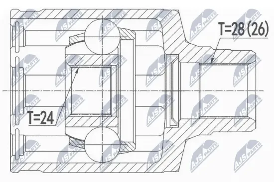Gelenksatz, Antriebswelle Vorderachse rechts NTY NPW-MZ-065 Bild Gelenksatz, Antriebswelle Vorderachse rechts NTY NPW-MZ-065