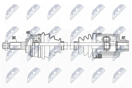 Antriebswelle Vorderachse rechts NTY NPW-MZ-084 Bild Antriebswelle Vorderachse rechts NTY NPW-MZ-084