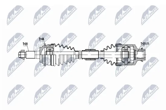 Antriebswelle Vorderachse links NTY NPW-MZ-086 Bild Antriebswelle Vorderachse links NTY NPW-MZ-086