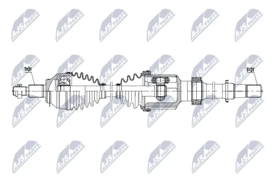 Antriebswelle Vorderachse rechts NTY NPW-MZ-104 Bild Antriebswelle Vorderachse rechts NTY NPW-MZ-104