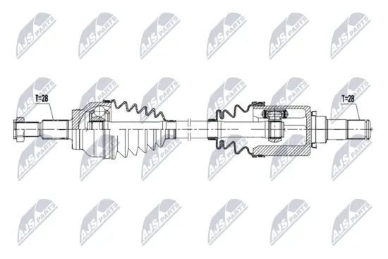 Antriebswelle Vorderachse links NTY NPW-MZ-124 Bild Antriebswelle Vorderachse links NTY NPW-MZ-124