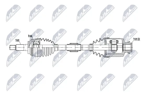 Antriebswelle Vorderachse rechts NTY NPW-MZ-130 Bild Antriebswelle Vorderachse rechts NTY NPW-MZ-130