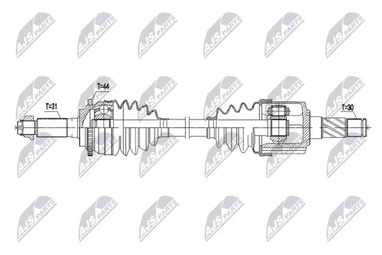 Antriebswelle Hinterachse links NTY NPW-MZ-133 Bild Antriebswelle Hinterachse links NTY NPW-MZ-133