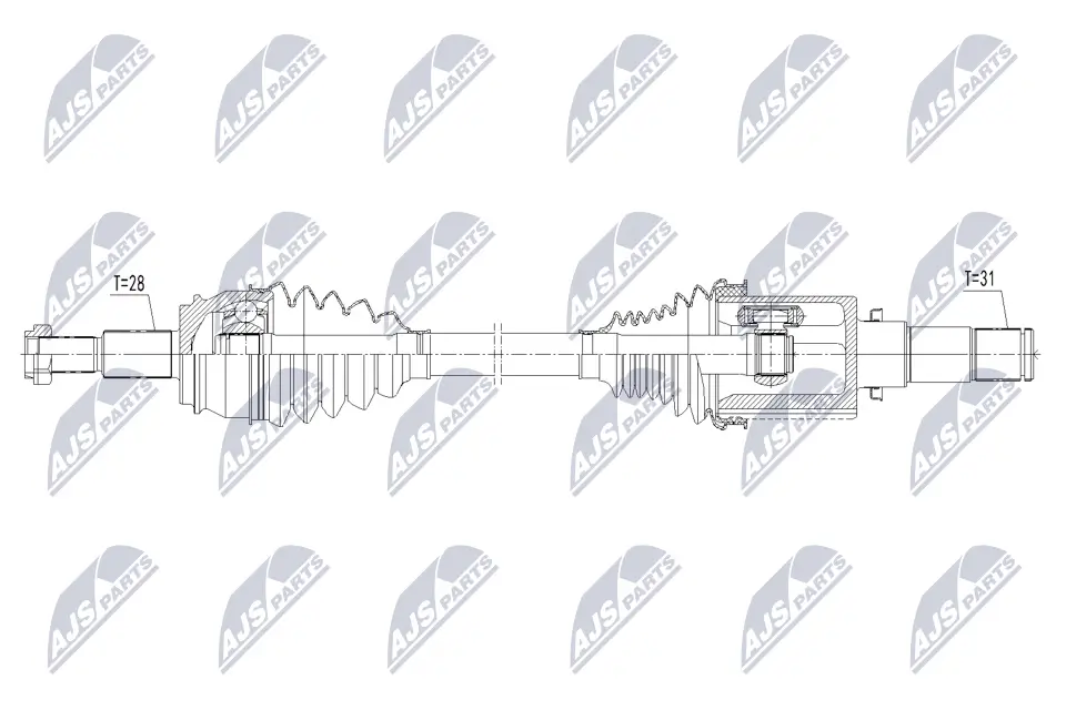Antriebswelle Vorderachse links NTY NPW-MZ-145