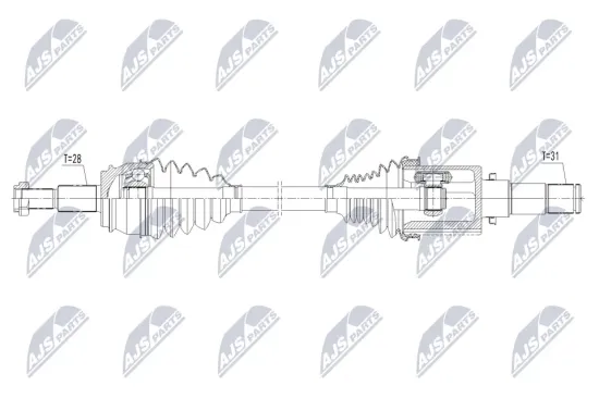 Antriebswelle Vorderachse links NTY NPW-MZ-145 Bild Antriebswelle Vorderachse links NTY NPW-MZ-145