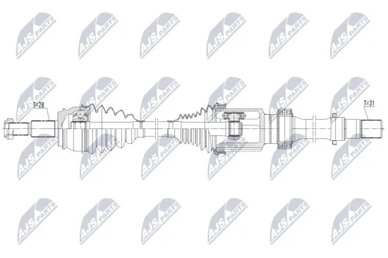 Antriebswelle Vorderachse rechts NTY NPW-MZ-146 Bild Antriebswelle Vorderachse rechts NTY NPW-MZ-146