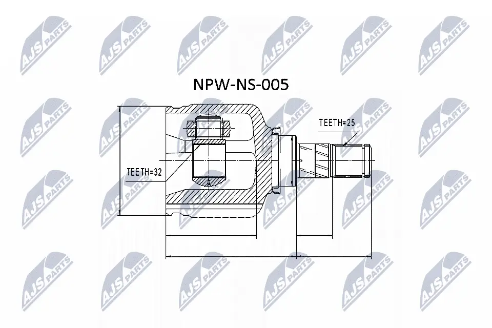 Gelenksatz, Antriebswelle getriebeseitig NTY NPW-NS-005