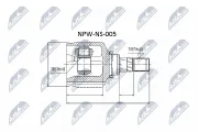 Gelenksatz, Antriebswelle getriebeseitig NTY NPW-NS-005