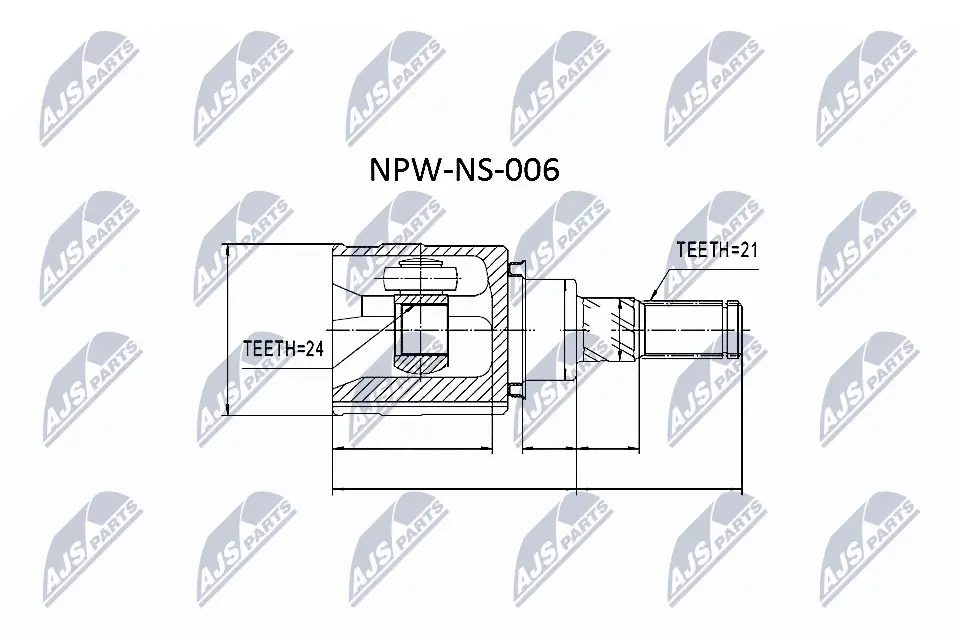 Gelenksatz, Antriebswelle Hinterachse getriebeseitig Hinterachse links Hinterachse rechts NTY NPW-NS-006