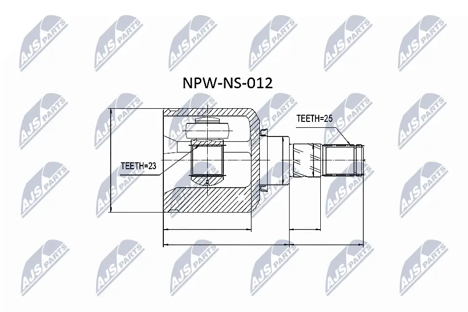 Gelenksatz, Antriebswelle getriebeseitig NTY NPW-NS-012