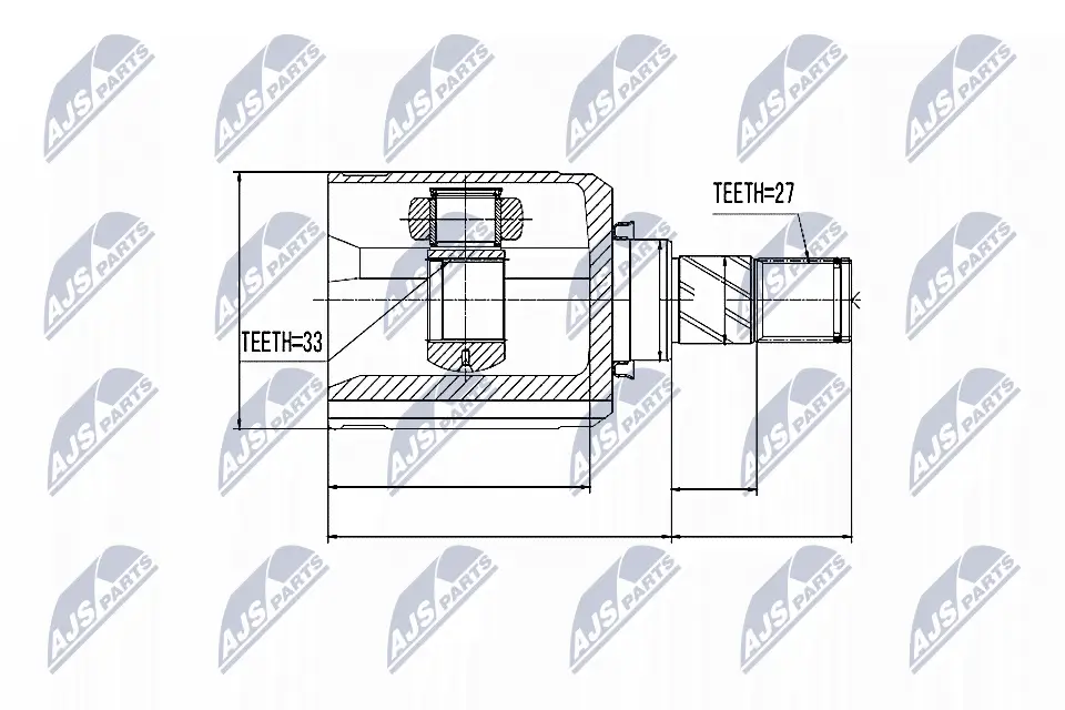 Gelenksatz, Antriebswelle Vorderachse links getriebeseitig NTY NPW-NS-032