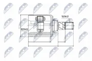 Gelenksatz, Antriebswelle Vorderachse links getriebeseitig NTY NPW-NS-032