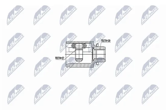 Gelenksatz, Antriebswelle Vorderachse rechts getriebeseitig NTY NPW-NS-039 Bild Gelenksatz, Antriebswelle Vorderachse rechts getriebeseitig NTY NPW-NS-039