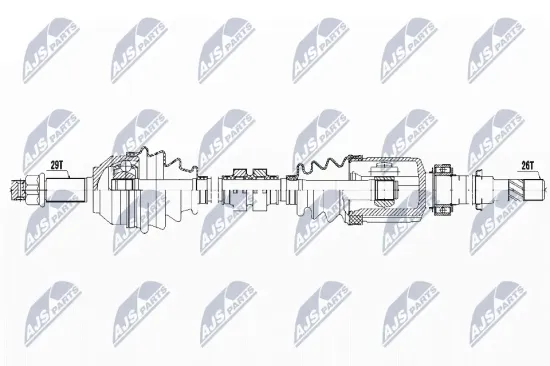 Antriebswelle Vorderachse rechts NTY NPW-NS-070 Bild Antriebswelle Vorderachse rechts NTY NPW-NS-070