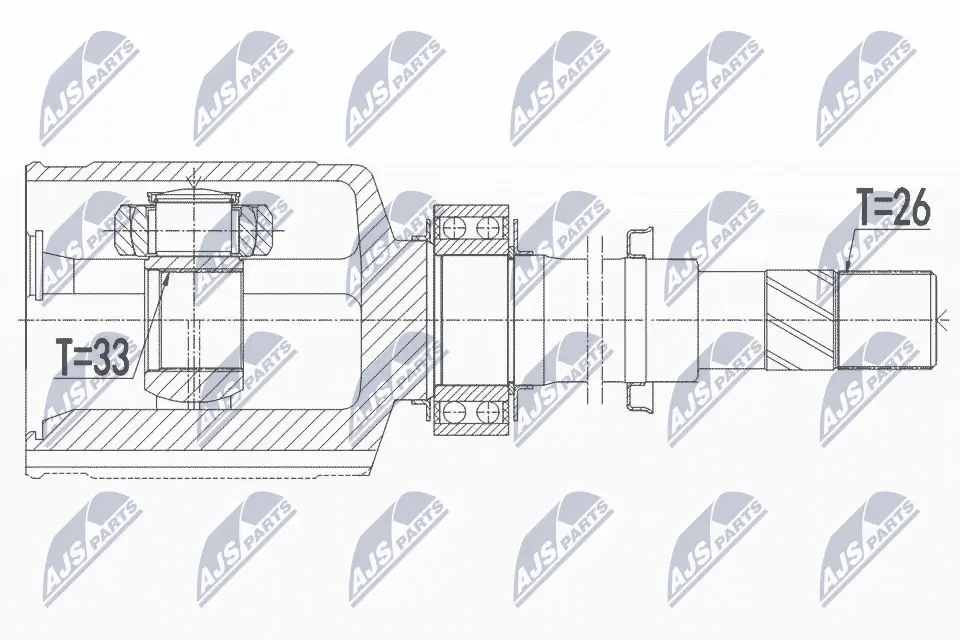 Gelenksatz, Antriebswelle Vorderachse rechts NTY NPW-NS-093