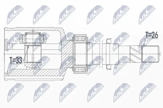 Gelenksatz, Antriebswelle Vorderachse rechts NTY NPW-NS-093 Bild Gelenksatz, Antriebswelle Vorderachse rechts NTY NPW-NS-093