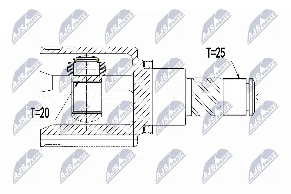 Gelenksatz, Antriebswelle Vorderachse rechts NTY NPW-NS-135