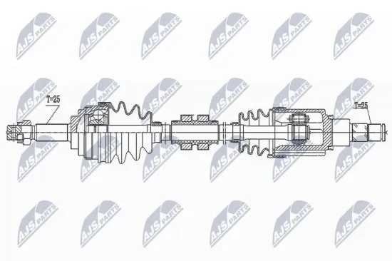 Antriebswelle Vorderachse links NTY NPW-NS-152 Bild Antriebswelle Vorderachse links NTY NPW-NS-152