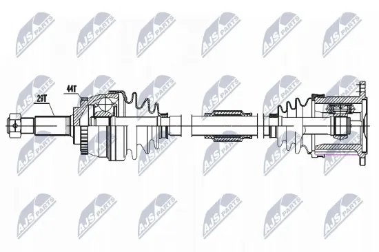 Antriebswelle Vorderachse rechts NTY NPW-NS-161 Bild Antriebswelle Vorderachse rechts NTY NPW-NS-161