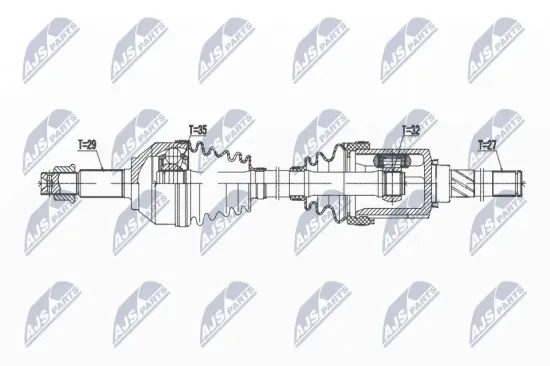 Antriebswelle Vorderachse links NTY NPW-NS-165 Bild Antriebswelle Vorderachse links NTY NPW-NS-165
