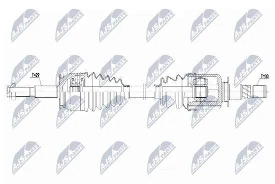 Antriebswelle Vorderachse links Vorderachse rechts NTY NPW-NS-173 Bild Antriebswelle Vorderachse links Vorderachse rechts NTY NPW-NS-173