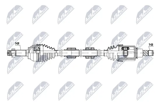 Antriebswelle Vorderachse rechts NTY NPW-NS-180 Bild Antriebswelle Vorderachse rechts NTY NPW-NS-180