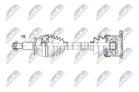 Antriebswelle Hinterachse rechts NTY NPW-NS-184 Bild Antriebswelle Hinterachse rechts NTY NPW-NS-184