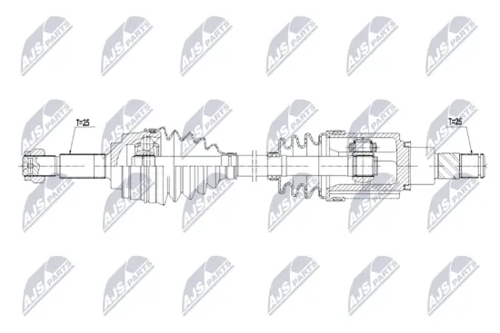 Antriebswelle Vorderachse links NTY NPW-NS-210 Bild Antriebswelle Vorderachse links NTY NPW-NS-210