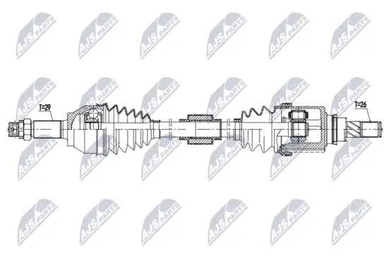 Antriebswelle Vorderachse rechts NTY NPW-NS-216 Bild Antriebswelle Vorderachse rechts NTY NPW-NS-216