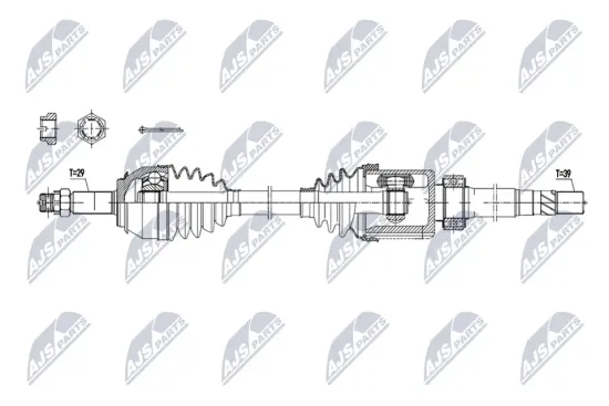 Antriebswelle Vorderachse rechts NTY NPW-NS-223 Bild Antriebswelle Vorderachse rechts NTY NPW-NS-223