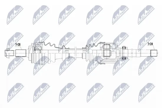 Antriebswelle Vorderachse rechts NTY NPW-PE-019 Bild Antriebswelle Vorderachse rechts NTY NPW-PE-019