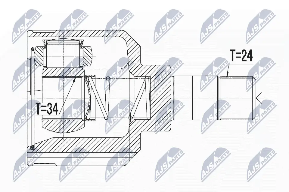 Gelenksatz, Antriebswelle Vorderachse rechts NTY NPW-PE-022
