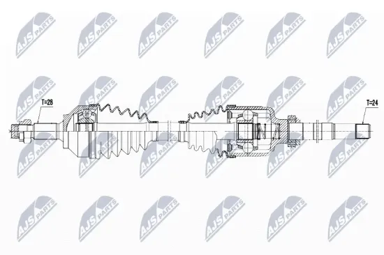 Antriebswelle Vorderachse rechts NTY NPW-PE-029 Bild Antriebswelle Vorderachse rechts NTY NPW-PE-029