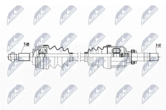 Antriebswelle Vorderachse rechts NTY NPW-PE-037 Bild Antriebswelle Vorderachse rechts NTY NPW-PE-037