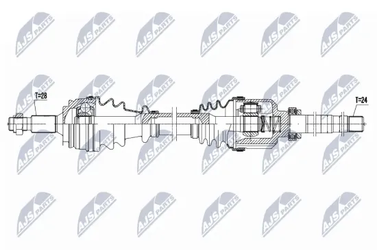Antriebswelle Vorderachse rechts NTY NPW-PE-079 Bild Antriebswelle Vorderachse rechts NTY NPW-PE-079