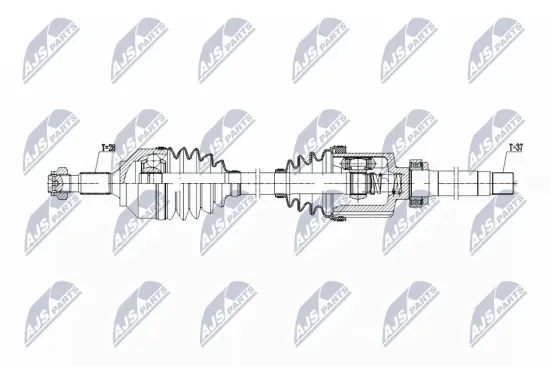 Antriebswelle Vorderachse rechts NTY NPW-PE-103 Bild Antriebswelle Vorderachse rechts NTY NPW-PE-103