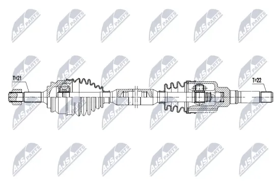 Antriebswelle Vorderachse rechts NTY NPW-PE-113 Bild Antriebswelle Vorderachse rechts NTY NPW-PE-113