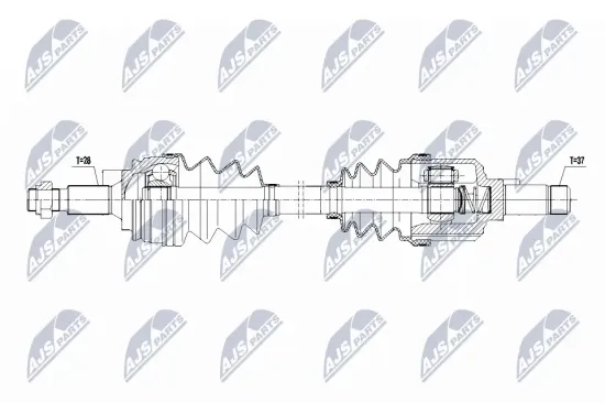 Antriebswelle Vorderachse links NTY NPW-PE-119 Bild Antriebswelle Vorderachse links NTY NPW-PE-119