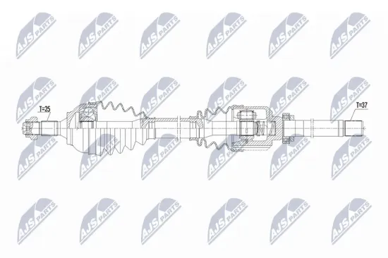 Antriebswelle Vorderachse rechts NTY NPW-PE-123 Bild Antriebswelle Vorderachse rechts NTY NPW-PE-123