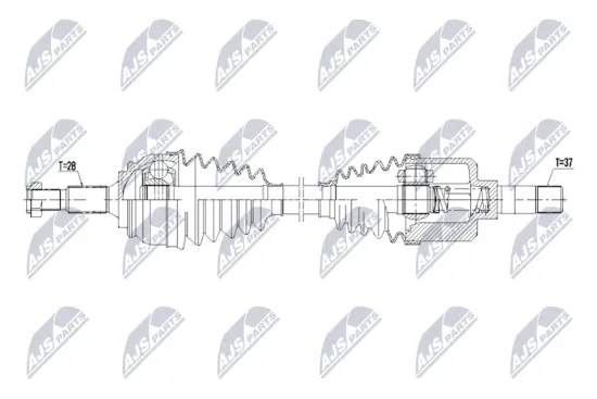 Antriebswelle Vorderachse links NTY NPW-PE-129 Bild Antriebswelle Vorderachse links NTY NPW-PE-129